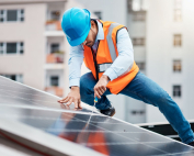 professional working on solar panels